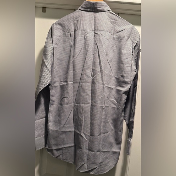 Brioni Made in Italy Dress Shirt Men’s XL 22” P2P – Gray Micro-Check Luxury NWOT - Picture 15 of 15